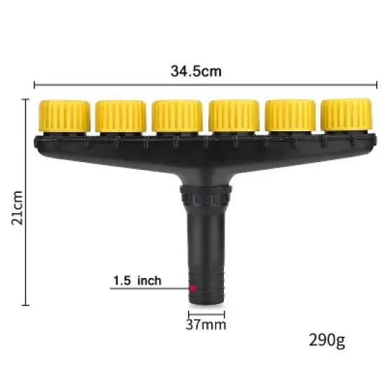 Gardening Watering Sprinkler Nozzle &ndash; 6 Head, 1.5 Inch Interface for Lawn & Garden Irrigation image {2}