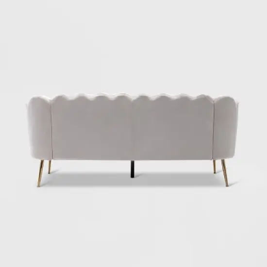 Reitz Modern Glam Velvet Channel Stitch 3 Seater Shell Sofa - Christopher Knight Home image {3}