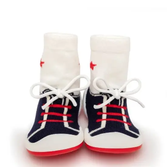 Komuello Baby  Boy First Walk Sock Shoes String Navy image {8}