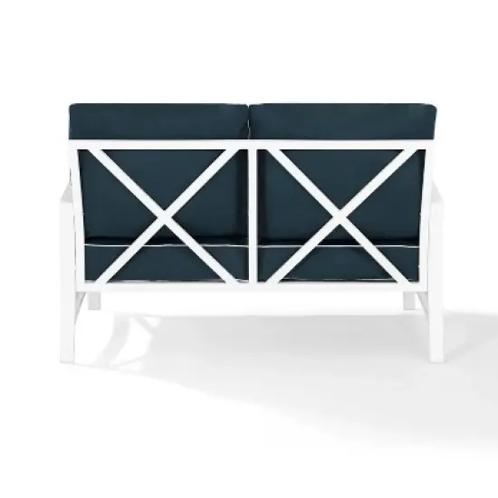Kaplan Loveseat White/Navy - Crosley image {3}