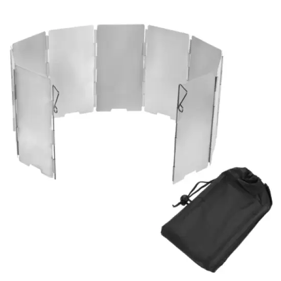 Unique Bargains Folding Mini 9 Plates Heat Shield Windscreen Camping Stove with Drawstring Bag image {4}