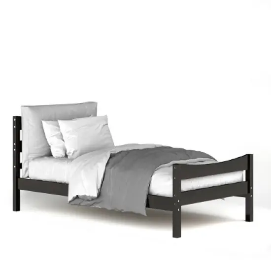 Costway Twin Size Platform Bed Frame Foundation w/Headboard &Wood Slat Support image {5}