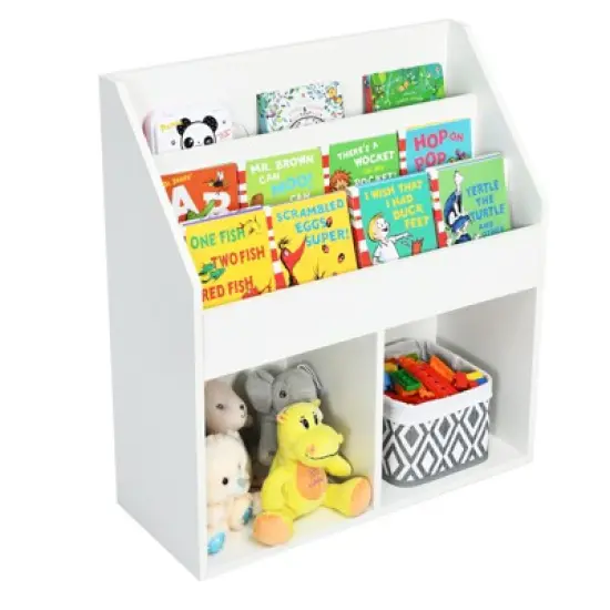 Tangkula Kids Wooden Bookshelf Bookcase Display Rack Toy Storage Cabinet Organizer Holder for Kids Room&Nursery image {2}
