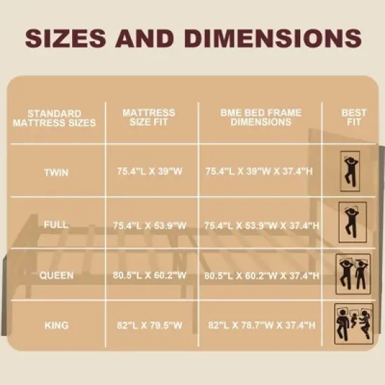 King Bed Frame with Headboard, Full Platform Bed Frame with Under Bed Storage and Metal Legs, Full Size Bed Frame for Noise Free, No Box Spring Needed image {6}