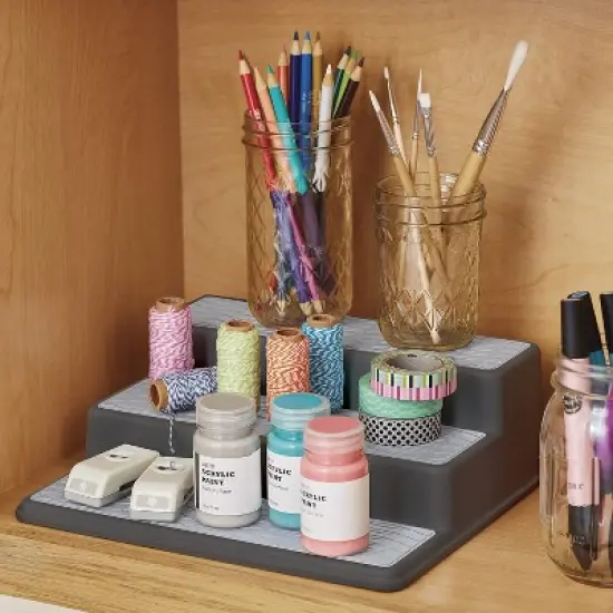 Copco Non-Skid 3-Tier Spice Pantry Kitchen Cabinet Organizer  10-Inch, Charcoal image {5}