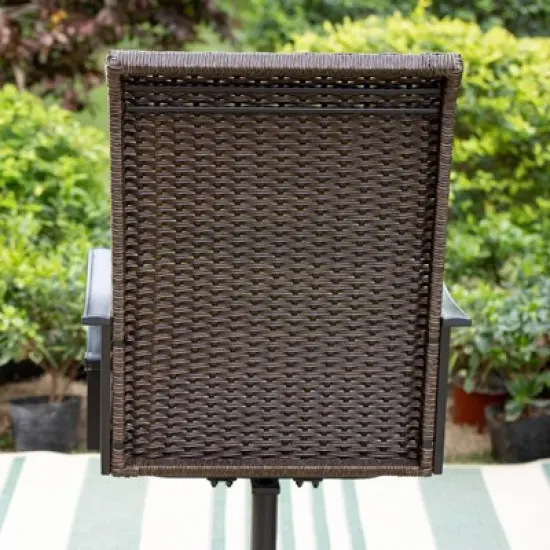 Patio Conversation Set with 360 Wicker Swivel Chairs & Side Table - Captiva Designs image {10}