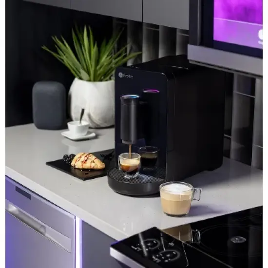 GE Profile Automatic Espresso Machine, One-Touch Brew (Black) image {1}