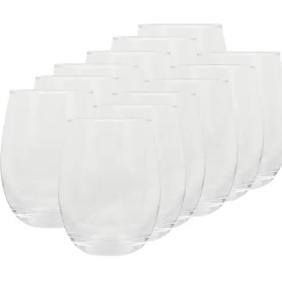 Gibson Home Bellini Glass 12 Piece All Purpose Stemless Red, White, Water, Beverage Glasses/Tumbler - Set of 12 image {6}