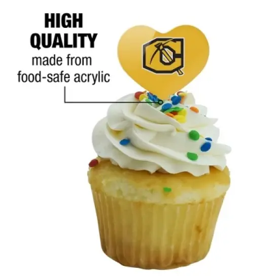 Cameron University Primary Logo Heart Love Cupcake Picks Toppers Decoration Set of 6 image {2}