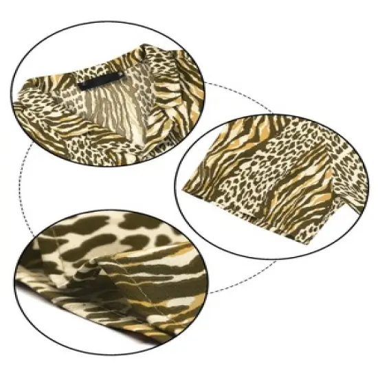 Lars Amadeus Men's Leopard Printed Disco Shirts Camp Collar Short Sleeves Button Down Summer Shirt image {5}