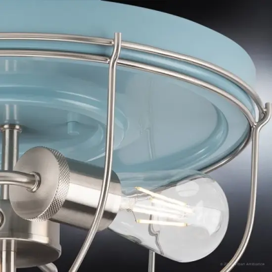 Urban Ambiance Luxury Farmhouse Outdoor Ceiling Light 7.875''H x 14.5''W,  Gray Blue Finish,  Kenner Collection, UHP1431 image {4}