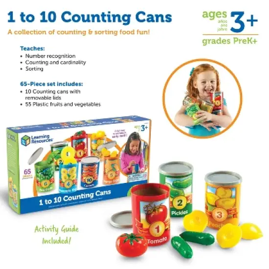 Learning Resources 1-10 Counting Cans Set, Ages 3+ image {4}