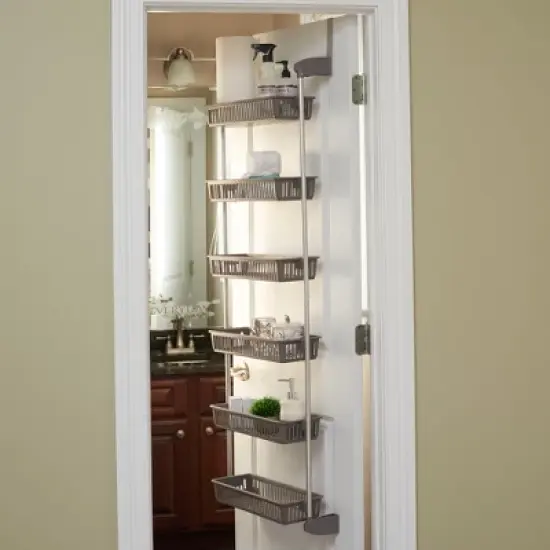 Over the Door Storage Rack, 6 Basket Door Organizer, Great for Use in Pantry as Spice Rack image {1}