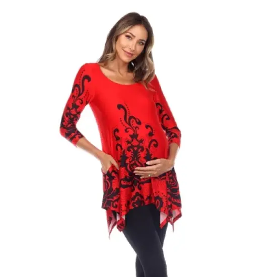 Maternity Plus Size 'Ganette' Tunic - White Mark image {5}