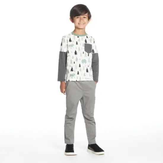 Andy & Evan Toddler Boys Long Sleeve Two-Fer Tee Shirt White, Size 3T image {3}