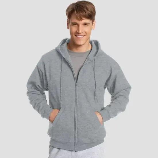 Hanes Men's EcoSmart Fleece Full-Zip Hooded Sweatshirt image {9}