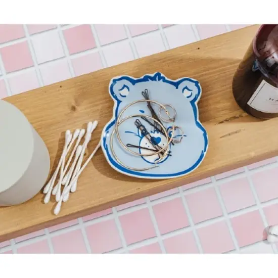 Silver Buffalo Care Bears Grumpy Bear Face Sculpted Ceramic Trinket Tray Dish image {7}