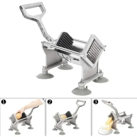 ROVSUN Commercial Vegetable Chopper French Fry Cutter Potato Slicer with 1/2'', 3/8'', 1/4'', 8-Wedge Blades and Pusher Blocks for Home Kitchen image {6}