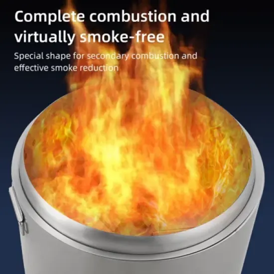 Smokeless Firepit 20.5Inch Portable Outdoor Fire Pit with Removable Ash Base, Stainless Steel Wood Burning Fireplace for Camping, Outside, Bonfire, image {6}