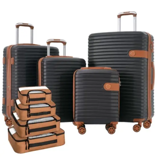 4 PCS Expandable ABS Hard Shell Lightweight Luggage Set with 4 Packing Cubes, Spinner Wheels and TSA Lock 16"20''24''28'' 4M - ModernLuxe image {11}