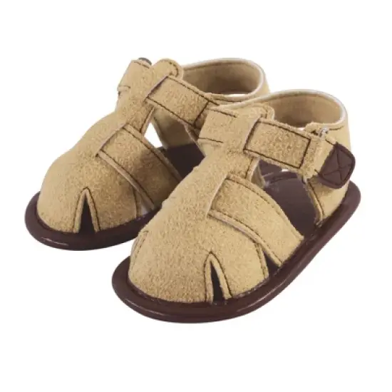 Hudson Baby Infant Boy Cotton Bodysuit, Shorts and Shoe 3pc Set, Sandcastle image {1}