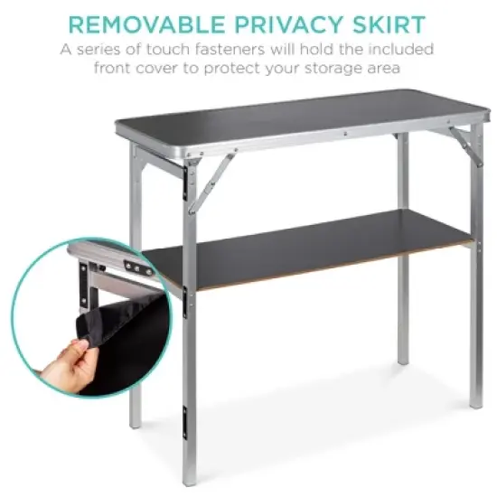 Best Choice Products Portable Pop-Up Bar Table for Indoor/Outdoor, Party, Picnic w/ Carrying Case, Removable Skirt image {4}