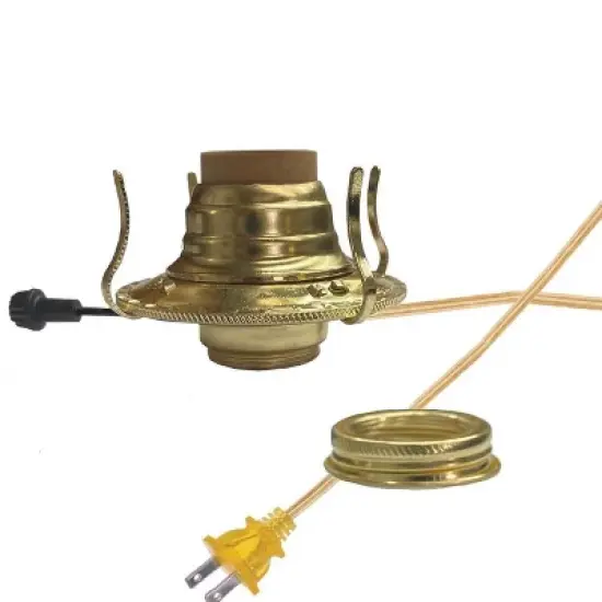 Lehman's Oil to Electric Conversion Kit - B&P #2 Set Converts Oil Lamp to Use Electricity image {1}