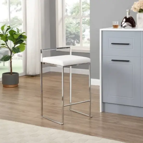 25.25" Lillian Upholstered Counter Height Barstool - Carolina Chair & Table image {1}