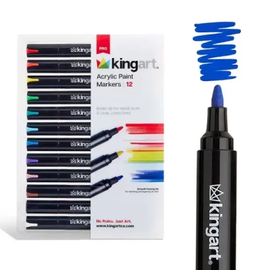 KINGART PRO Acrylic Paint Markers 12 Colors image {12}