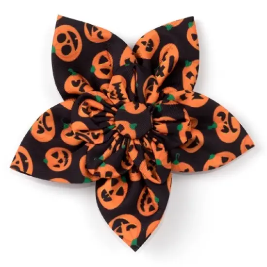 The Worthy Dog Jack-O-Lantern Flower Adjustable Collar Attachment Accessory image {1}