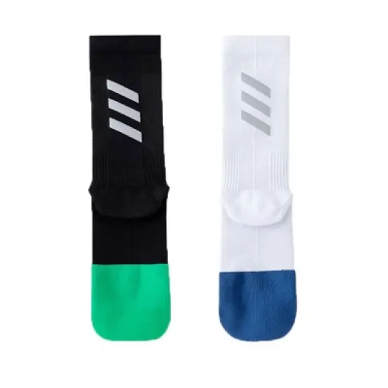 Anna-Kaci Unisex Athletic Crew Socks Two-Pack with Colorblock Design and Arch Compression Support image {6}
