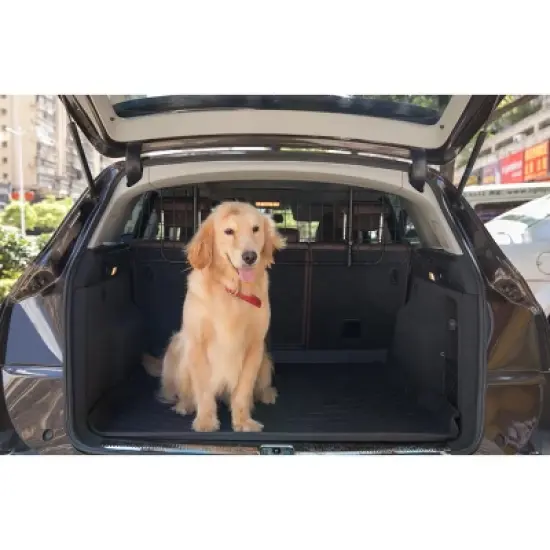 PawsMark Adjustable Pet Barrier Gate For SUV's, Cars Vans and Vehicles Safety Car Divider for Dogs Pets, Wire Mesh Universal Fit image {2}