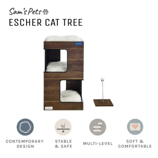 Escher Cat Tree 23.5'' in Dark Walnut image {8}