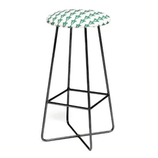Maritza Lisa Retro Floral Pattern Barstool - Deny Designs image {2}