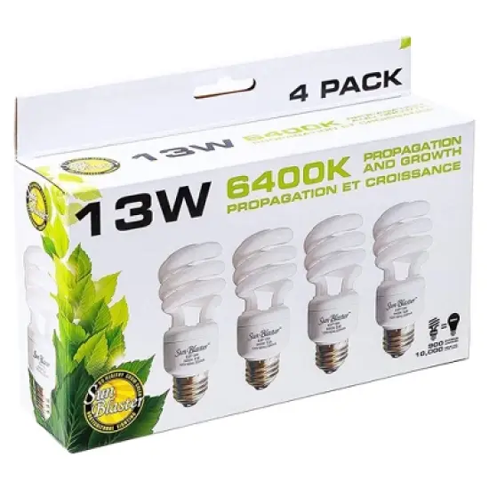 SunBlaster SL0900151 13 Watt Indoor Energy-Efficient Plant Grow Light Set with 4 CFL Lightbulbs for All Year Usage in Home image {5}