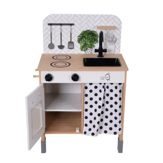 Teamson Kids Little Chef Philly Modern Wooden Kitchen Playset, White/Natural image {8}