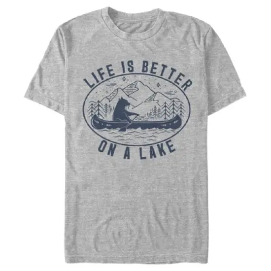 Men's Lost Gods Bear Canoe on Lake T-Shirt image {3}