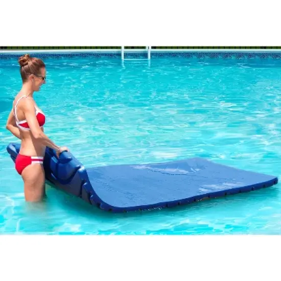 Big Joe Aquaria Roll-Up Swimming Pool Padded Soft Ripple Wave Frame Full Body Support Aqua Cell Foam Floating Luxury Lounge Float image {2}
