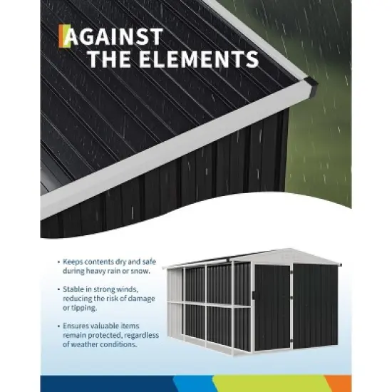 Weatherproof Garden Tool Shed,Outdoor Storage Shed with Shelf, Lockable Doors & Open Shelves for Lawn Equipment, Patio Furniture, 8&times;10 FT image {4}