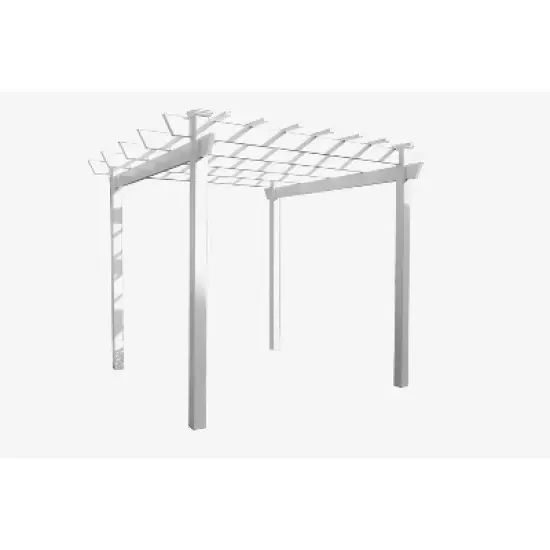 84" Kingston Vinyl Pergola - White - Dura-Trel image {1}