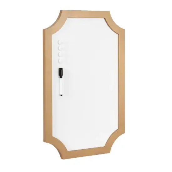 Kate & Laurel All Things Decor 15"x24" Holbrook Magnetic Dry Erase Board Gold image {10}