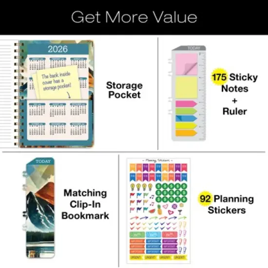 Global Printed Products Hardcover AY 2025-2026 Fashion Planner - 5.5"x8" (Lake View) image {7}