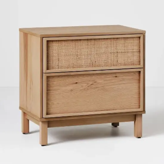 Wood & Cane Transitional Nightstand - Hearth & Hand&trade; with Magnolia image {9}
