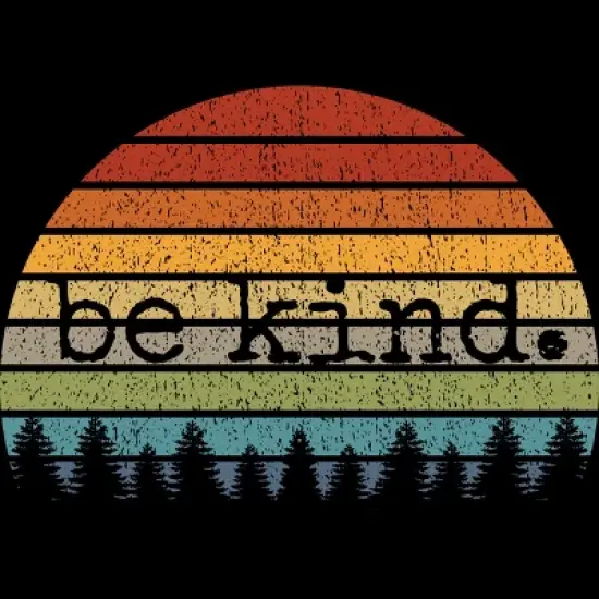 Junior's Design By Humans Uplifting Retro Sun Vintage Be Kind Happy Positive Gift By cssdru T-Shirt image {1}