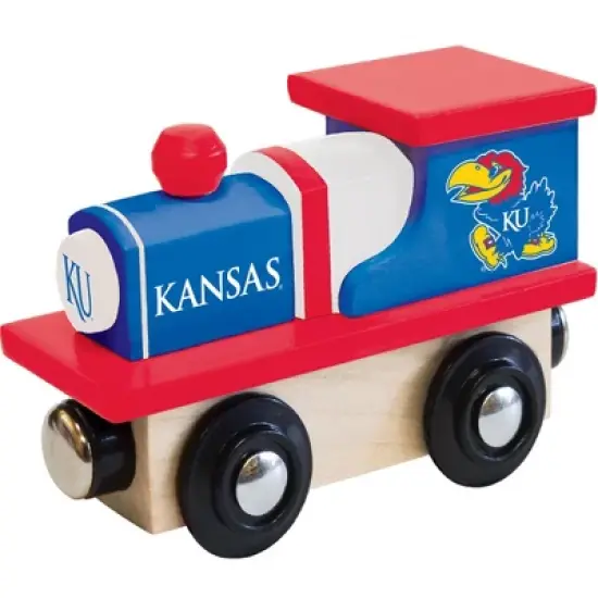 MasterPieces Officially Licensed NCAA Kansas Jayhawks Wooden Toy Train Engine For Kids image {1}