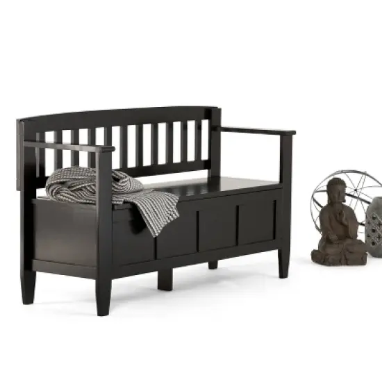 48" Riverside Solid Wood Entryway Storage Bench - Wyndenhall image {1}