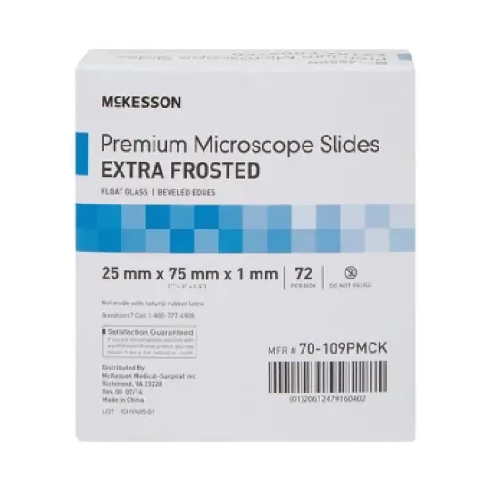McKesson Glass Microscope Slides Extra-Frosted End 25 X 75 X 1 mm image {3}