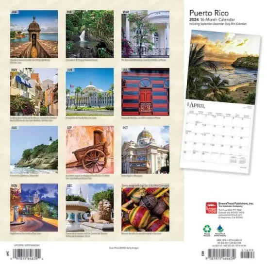 Browntrout 2024 Wall Calendar 12"x12" Puerto Rico image {1}