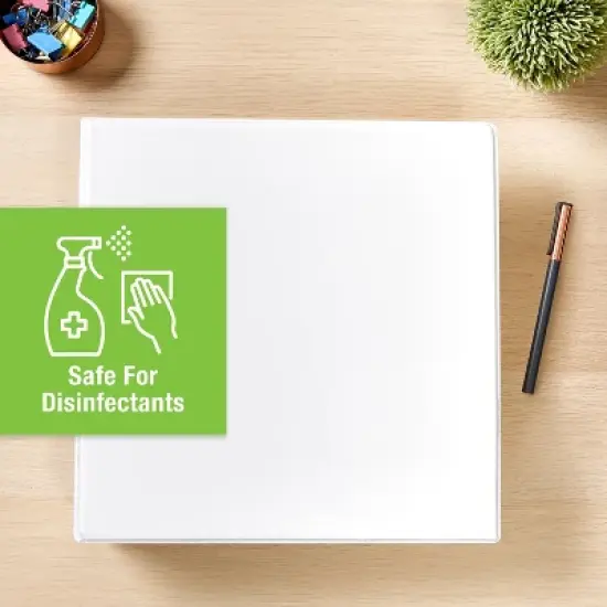 Avery TouchGuard Protection View 3 Ring Binder, Clear View Cover, 2 Inch Slant Rings, 1 White Binder (17194) image {4}