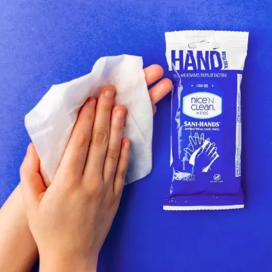 Nice N Clean - Hand Wipes Travel Pack's 20 Ct image {2}
